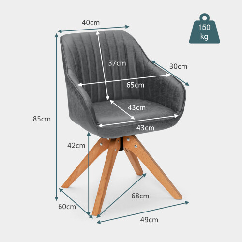 Costway 2Pcs Swivel Accent Ergonomic Modern Armchairs Writing Desk Chairs 2