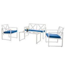 4 Pieces Outdoor Conversation Set Patio Chair Sectional Furniture Set