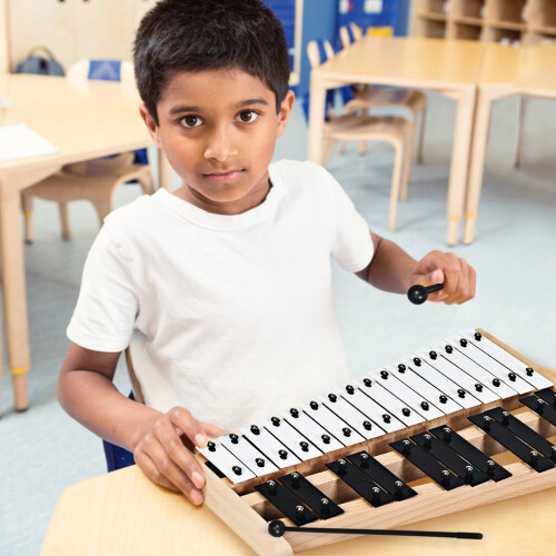 Costway 27 Notes Full Size Notes Glockenspiel Xylophone Percussion Instrument 1