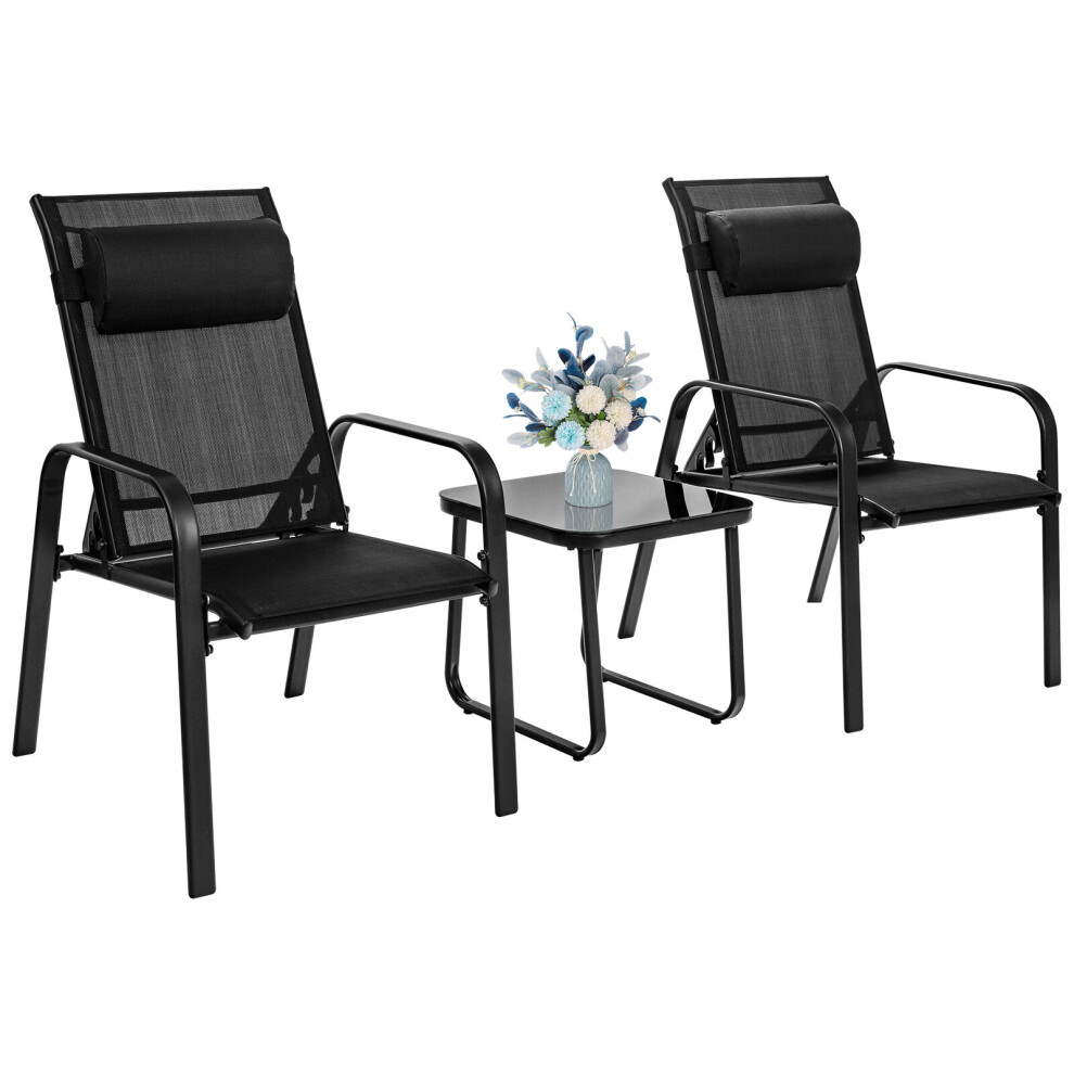 3-Piece Patio Bistro Furniture Set Outdoor Porch Furniture Set
