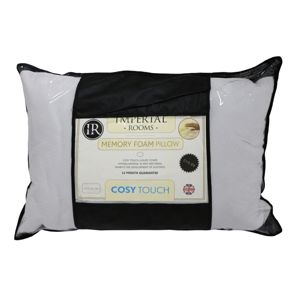 (Memory Foam Pillow X 1) Egyptian Cotton Memory Foam Pillows Pack Of 2 Pillows Bounce Back Firm Stripe Pillows Pair