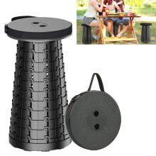 Folding Stool Portable Telescoping Seat Camping Retractable Adjustable Outdoor