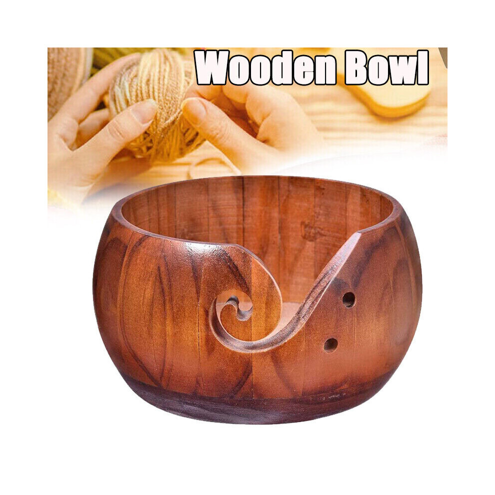 Large Yarn Bowl Big Wooden Knitting Bowl Yarn Keeper Wool Ball Holder