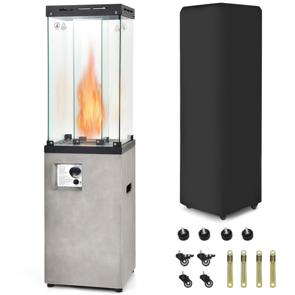 41,000 BTU Propane Patio Heater Outdoor Heater with Lockable Wheels