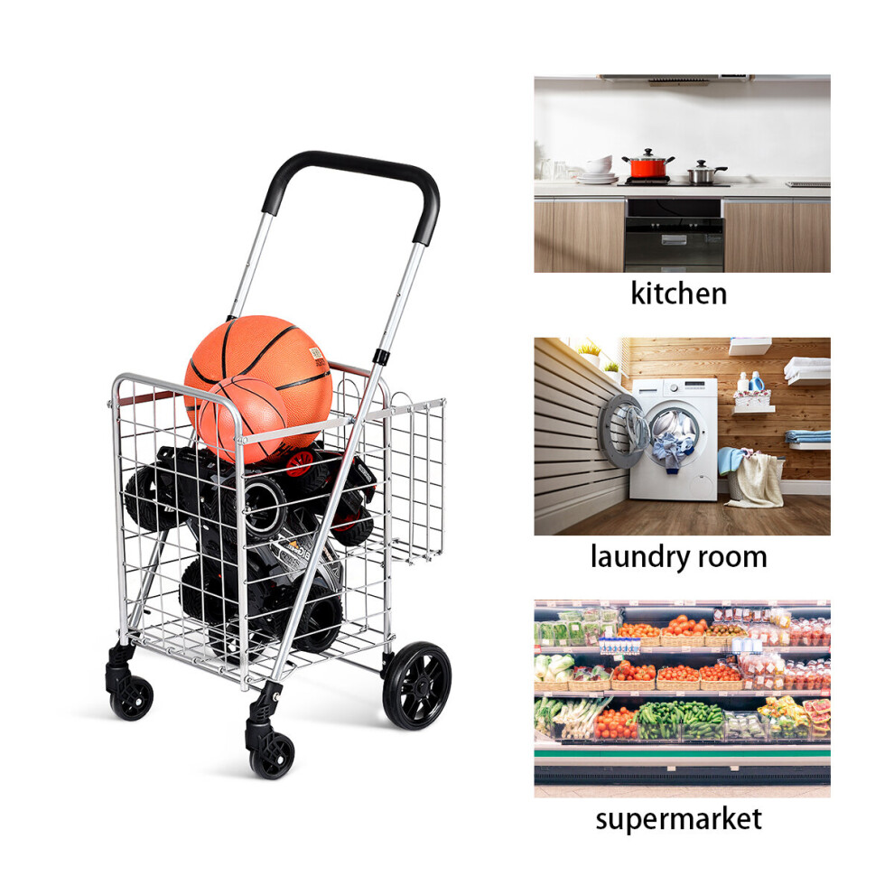 Adjustable Quality Folding Shopping Cart Portable Grocery Utility Cart