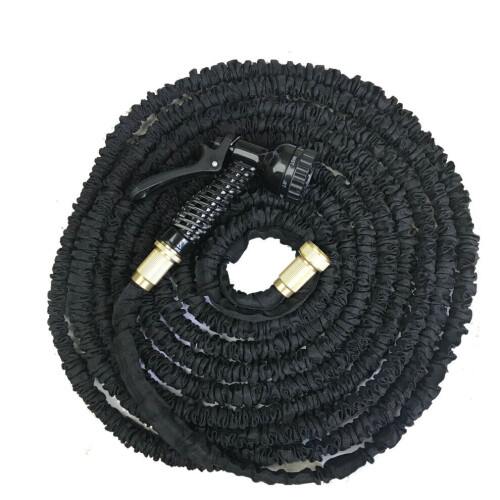 (Black, 100FT) Heavy Duty Expandable Garden & Carwash Magic Hose Pipe Spray Gun