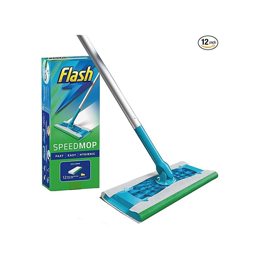 Flash Speedmop Starter Kit - 1 Speed mop + 12 Mopping Cloths Refills