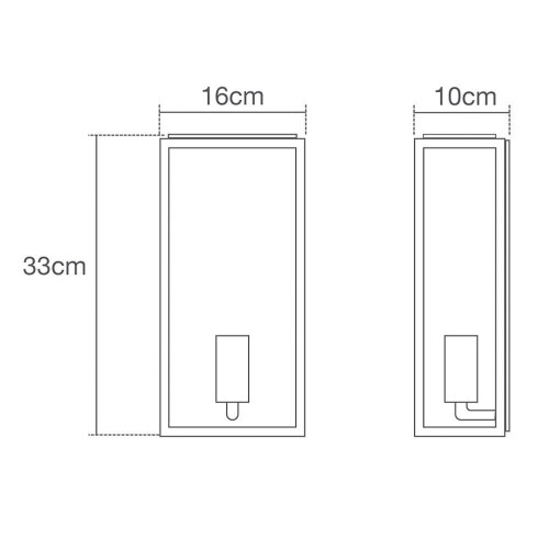 Litecraft Mersey Outdoor Wall Light Box Lantern IP44 - Anthracite 1