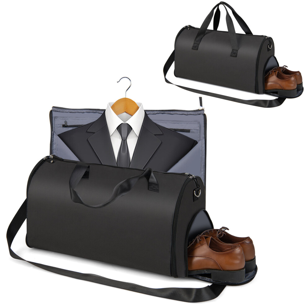 Carry-on Garment Bag Convertible Duffel Bag w/ Shoe Compartment