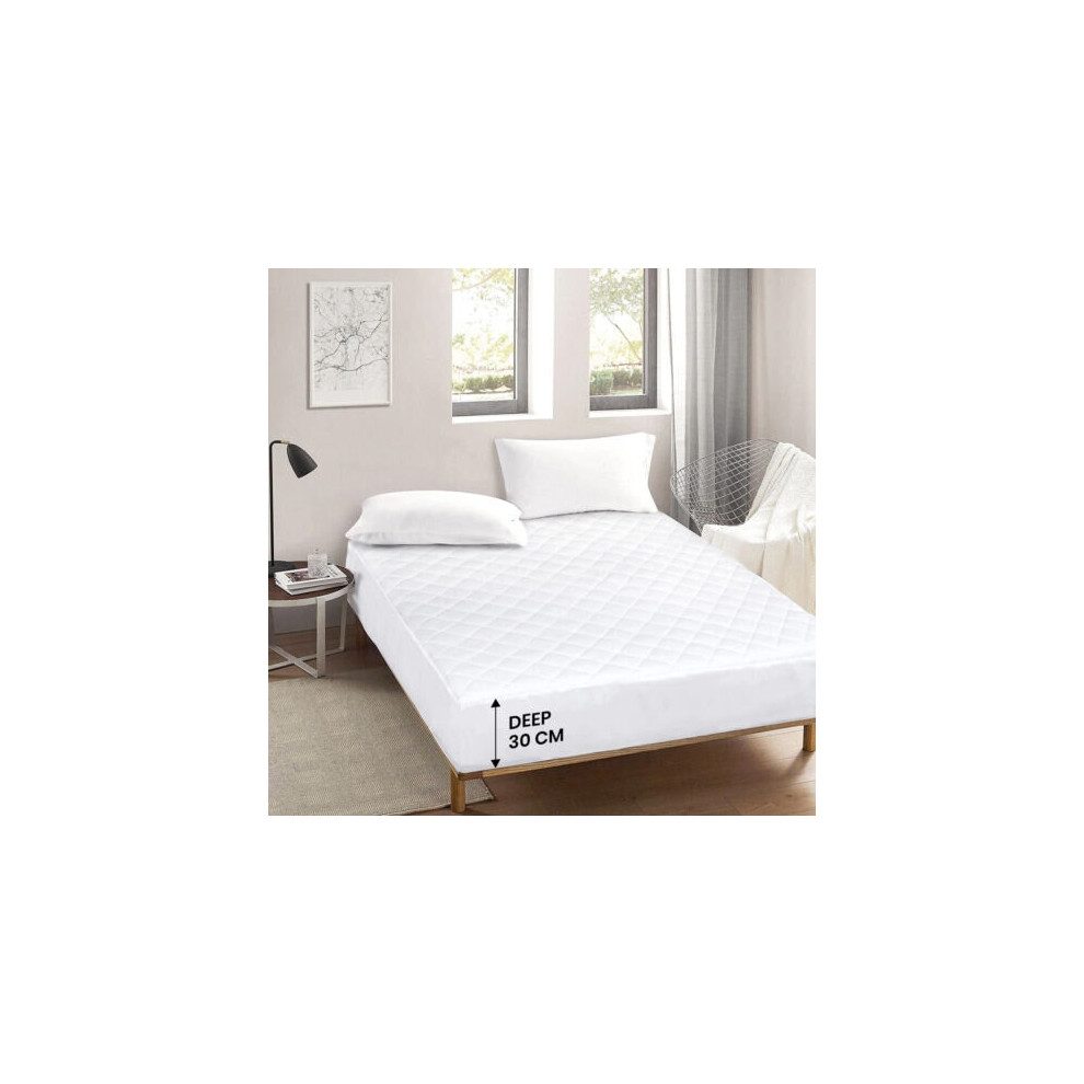 (SUPER KING: 180cm X 200cm) Extra Deep Quilted Mattress Protccetor Mattress Cover Topper