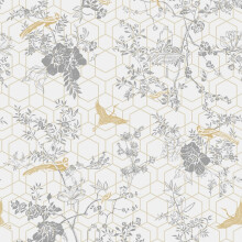 Muriva Lipsy London Himara Grey Gold Wallpaper 144072