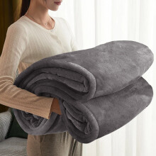 (Grey, King) Thick Warm Soft Blanket Mink Faux Fur Large Throw Sofa Bed Couch Fleece Blankets UK