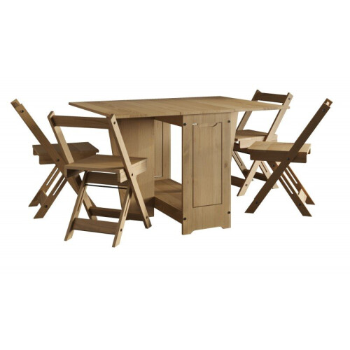 Mercers Furniture Corona Butterfly Dining Set Folding Table & 4 Chairs Drop Leaf 1