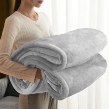 (Silver, Single) Thick Warm Soft Blanket Mink Faux Fur Large Throw Sofa Bed Couch Fleece Blankets UK
