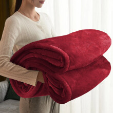 (Burgundy, Double) Thick Warm Soft Blanket Mink Faux Fur Large Throw Sofa Bed Couch Fleece Blankets UK