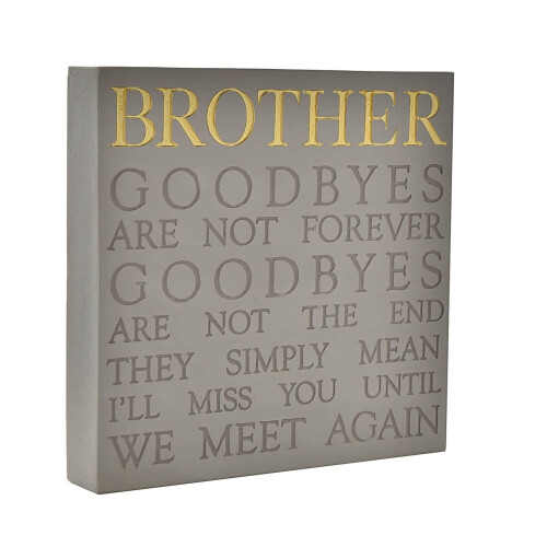 Memorial Square Plaque Brother Remembrance Family Graveside Ornament on