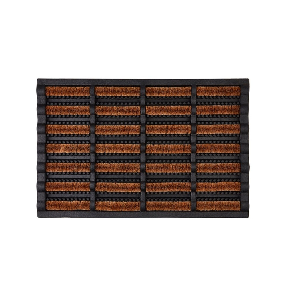 Boot Scraper Door Mat Rubber and Coir Heavy Duty Entrance Mat 60x40cm