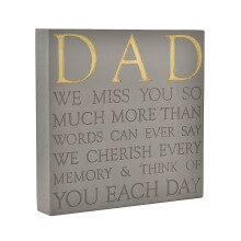 Memorial Square Plaque Dad Remembrance Family Graveside Resin Ornament