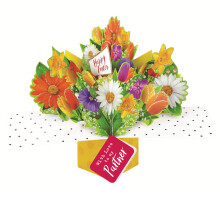 With Love To My Partner Happy Easter Pop Up Flowers Greeting Card 3D Cards