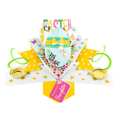 Easter Card Mum From Your Daughter Happy Easter Decorated Egg Pop Up Easter Card 1