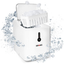 Duronic ICM120 Ice Maker, Automatic Ice Cube Machine, Make 12kg/26.5lbs per 24 Hours, 1.5L Water Tank, 600g Ice Basket 120W, Makes Ice in 7 Minutes