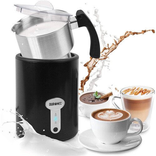 Duronic MF500 Milk Frother, Automatic Milk Frother, 6 Modes, 500W, 500ml Stainless Steel Jug, For Coffee, Hot Chocolate, Cappuccino, Milk