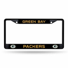 RicoIndustries FBC3320 Green Bay Packers Black Metal License Plate Frame