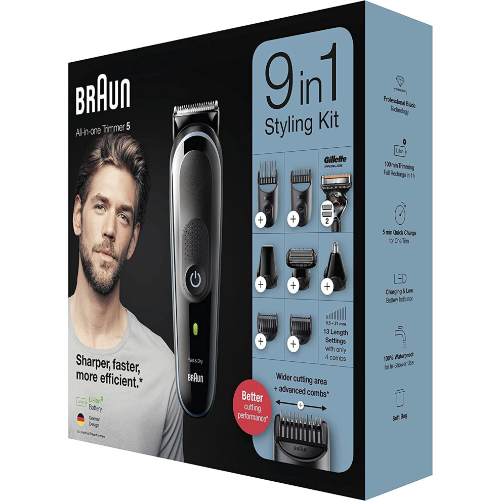 Braun 9-in-1 All-In-One Trimmer  5 Kit Beard Trimmer Hair Clippers