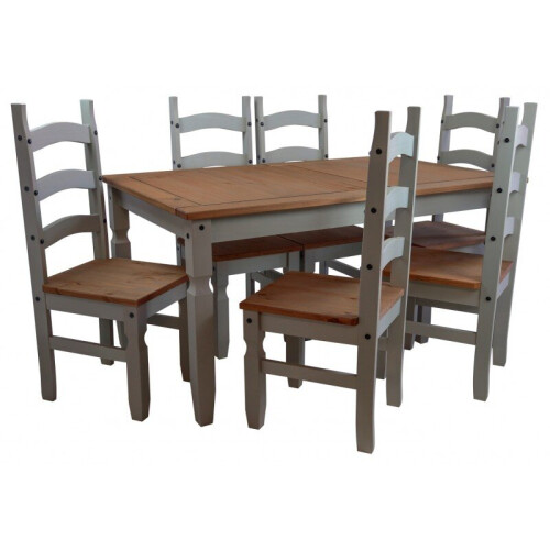Mercers Furniture Corona Grey Wax 5'0" Dining Table & 4 Chairs 1