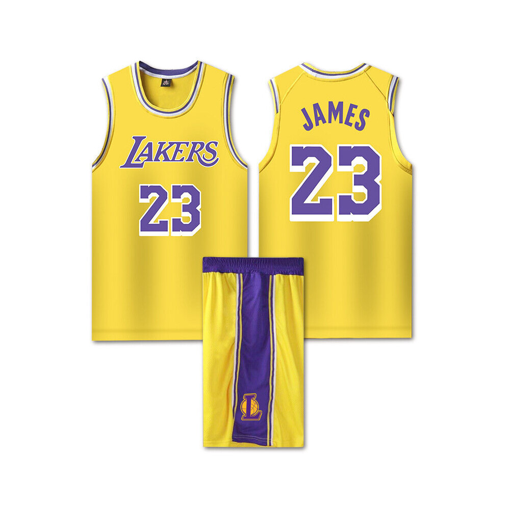 (Yellow, 24) James jersey No. 23 Lakers children's basketball uniform set