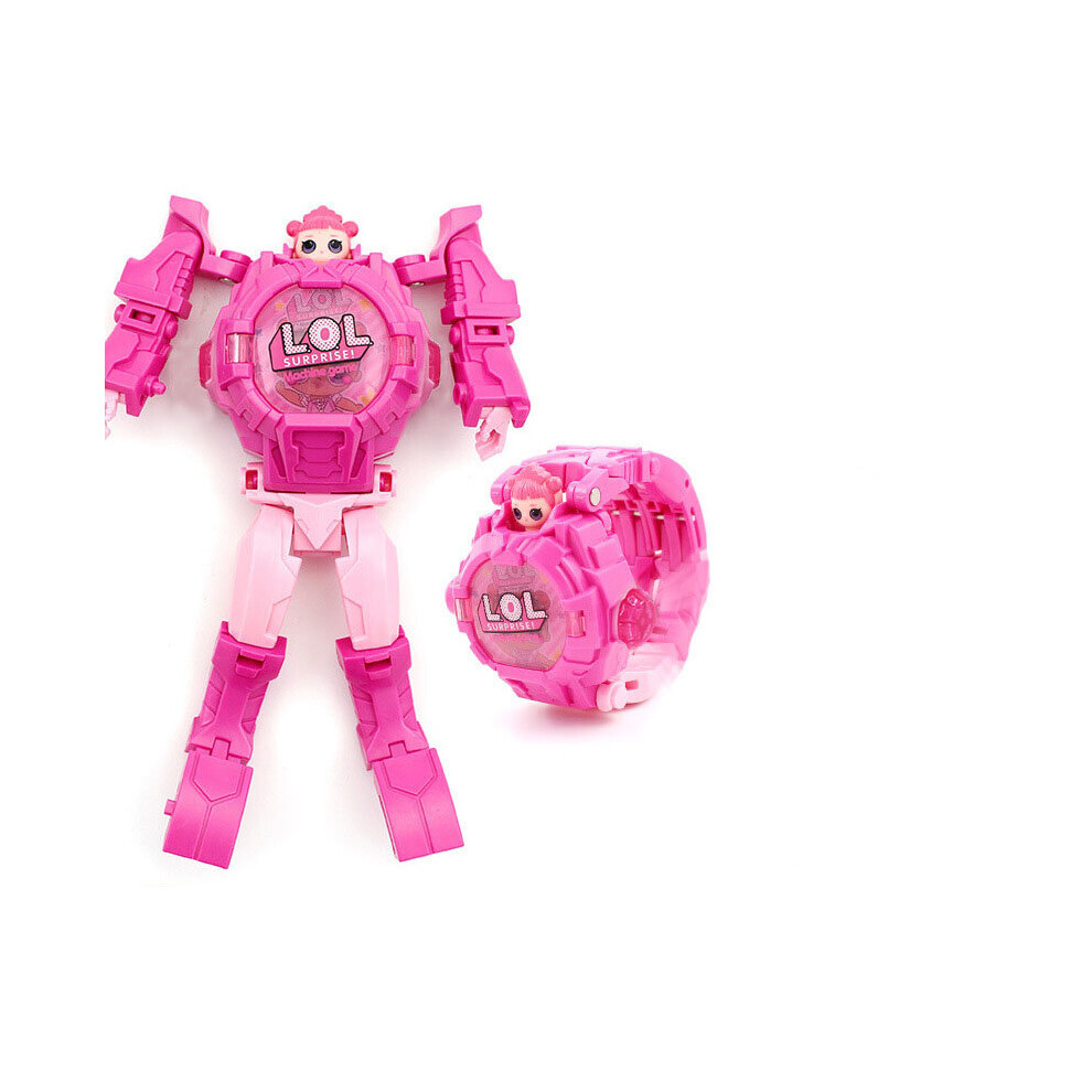 (Pink) Transformation mech children's electronic watch-image-OPC-PBC5K8G-NEW