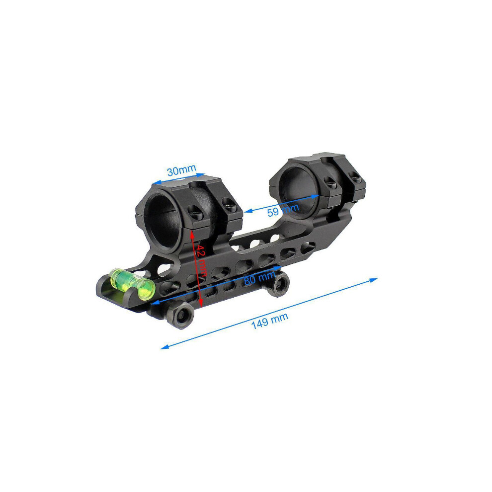 Tactical 25.4-30mm Dual Ring Cantilever Scope Aiming bracket 20mm Rail Base