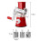(Red) 3 Drum Blades Cheese Grater Rotary Handheld Fruit Vegetable Slicer 2