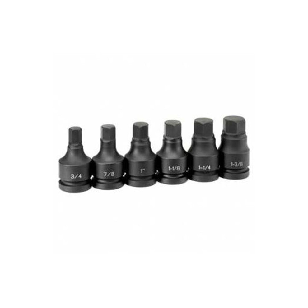Grey Pneumatic Corp. Gy9096h 1 In. Drive Hex Driver Set - 6 Pieces 838780000732