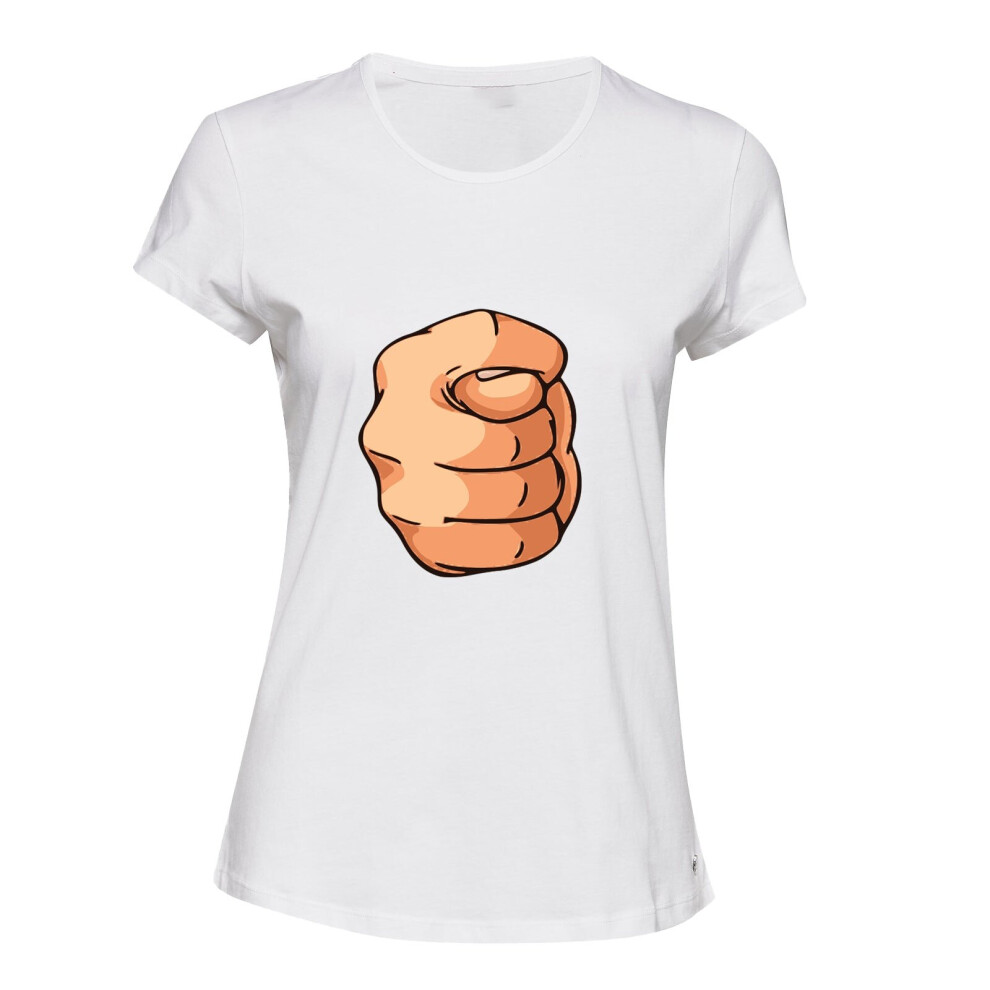 (XL) Sexy Romantic Sex Thumb Hand Funny Art White Ladies Women T Shirt Tee Top