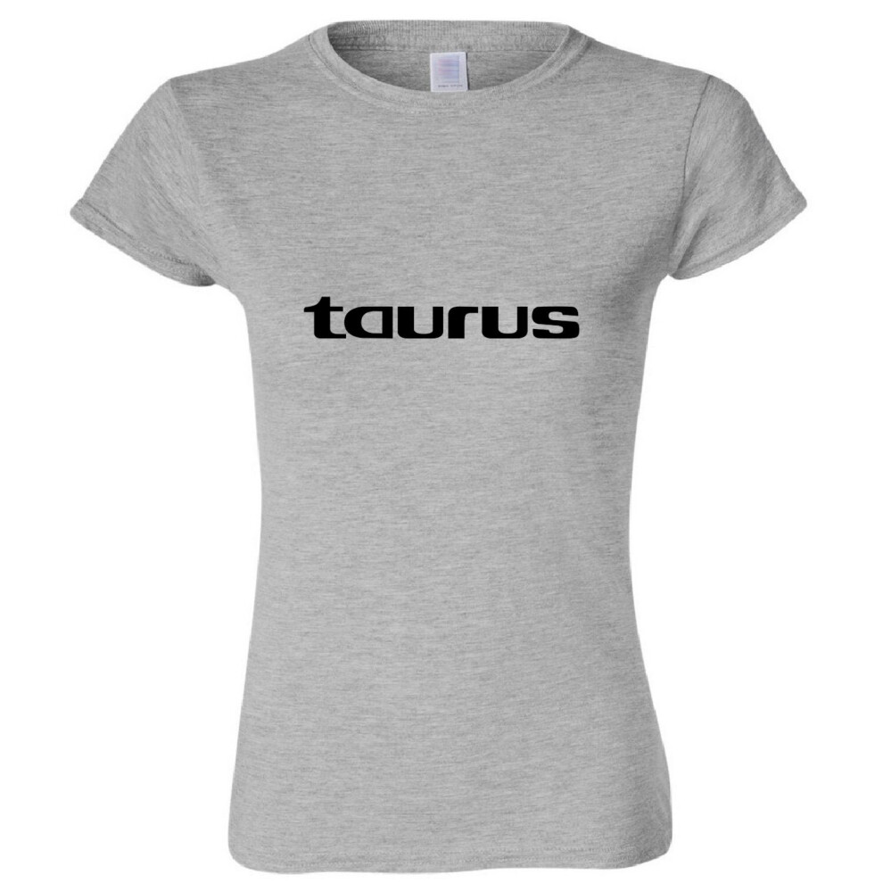 (Sport Grey, XL) Taurus Bull Text Zodiac Horoscope Astrological Sign Ladies Women T Shirt Tee Top