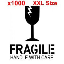 (1000) XXL FRAGILE HANDLE WITH CARE shipping label adhesive warning sticky sticker 100x150mm