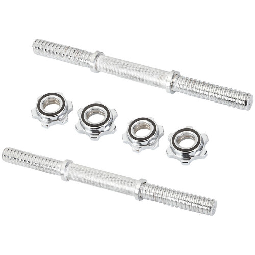 Dumbbell Bar 14" With Spinlock Collars Weight Lifting Bars 1" Pair 2