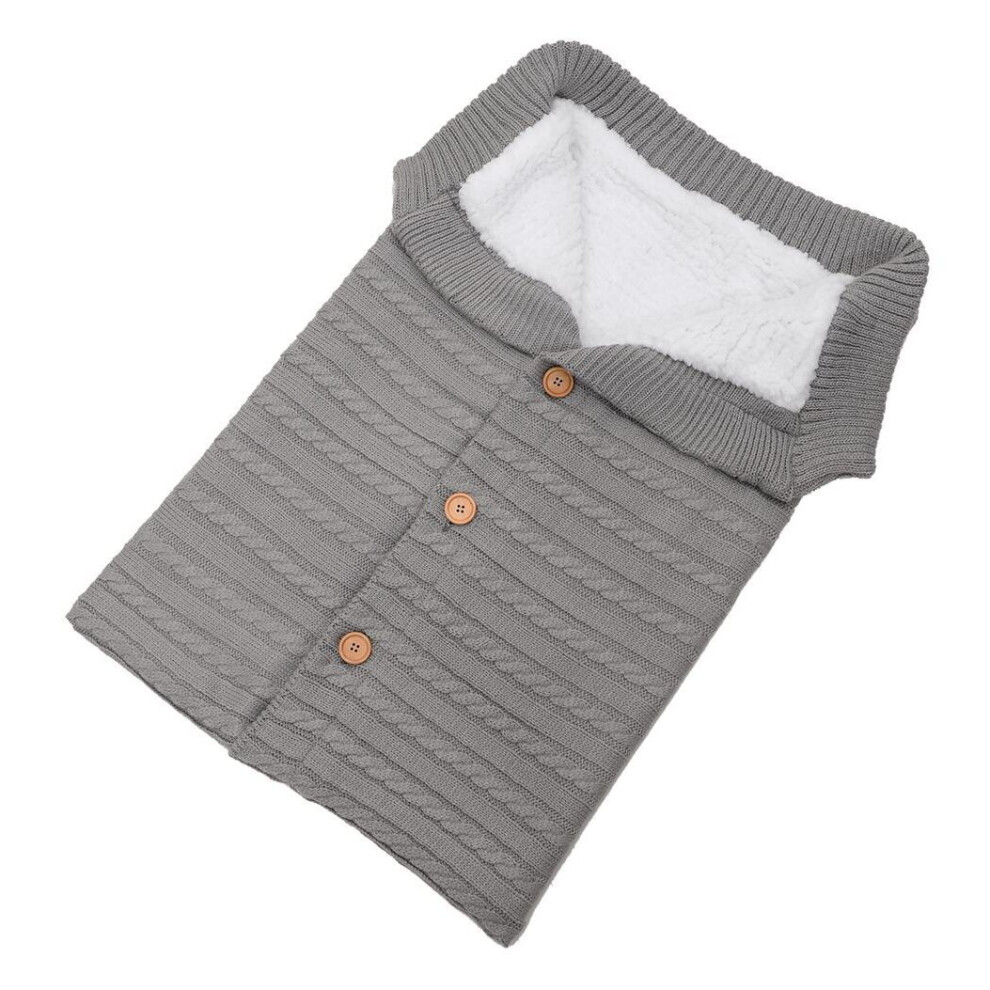 (grey) Winter Baby Stroller Sleeping Bag Outdoor Button Baby Knitted Sleeping Bag BA-image-OPC-PBC5QX7-NEW