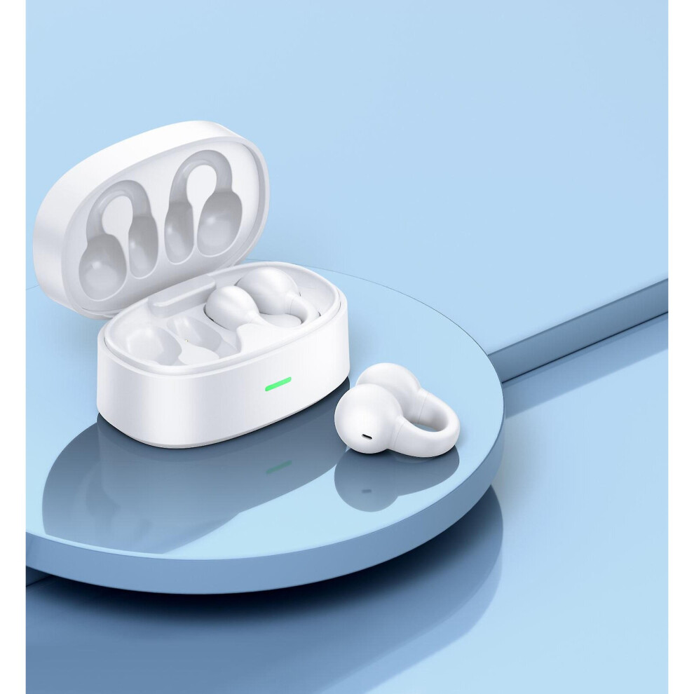 (White) Wireless Earbuds Bluetooth Earphones Ear Clip Bone Conduction Headphones White 768611138931