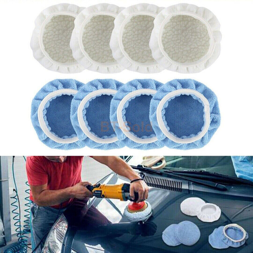 8X 5-6 Inch Car Polisher Bonnets Polishing Pad Buffer Waxing Wool Sleeve 7003606697462