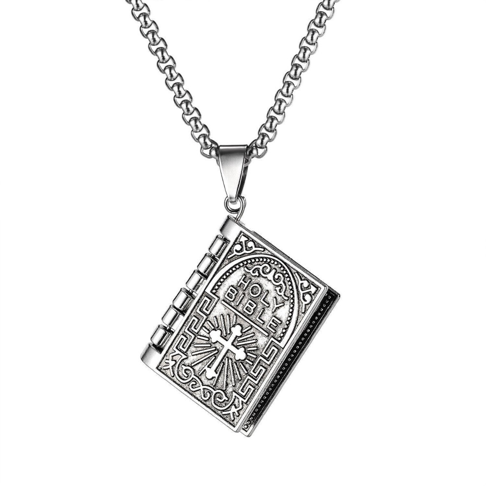 3D Pendant Christian Miniature Readable Holy Bible Book Prayer Pendant Necklace Lord's Prayer Pendant Necklace