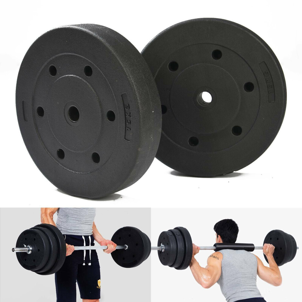 15kg Weight Plates Standard Dumbbell Gym Muscle Training Exercise Set
