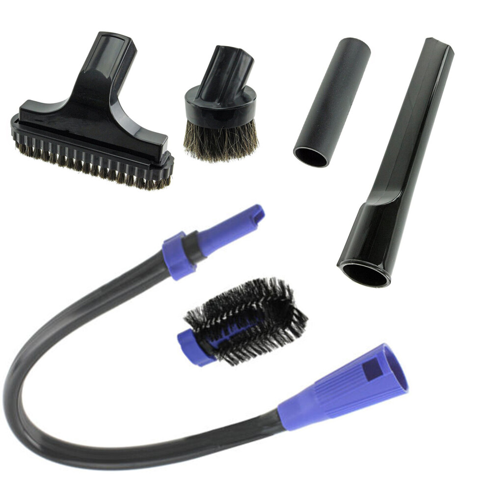 Spares2go Universal 32Mm Car Valet Cleaning Flexible Brush Vacuum Cleaner Kit