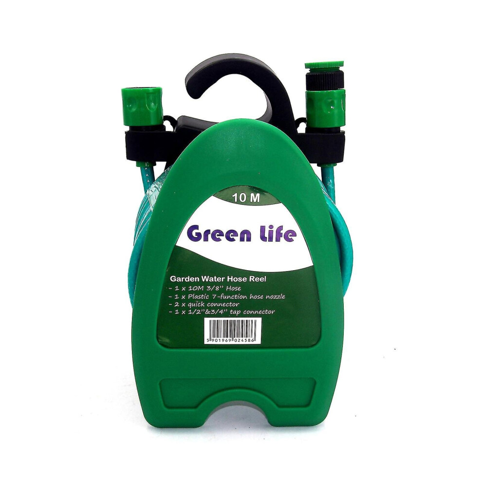 10m/32.8ft Garden Irrigation Set Plastic Water Pipe Rack 7 Function Spray Guns 