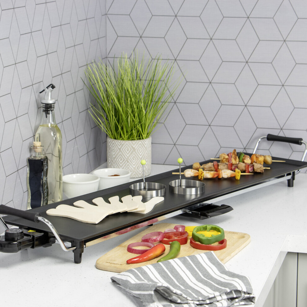 Quest 35790 90cm Extra Large Long Party Teppanyaki Grill / 1800W