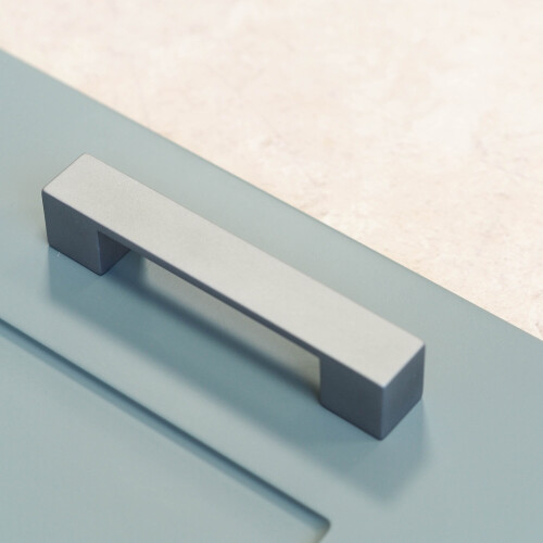 128mm Matt Chrome Thick Squared Kitchen Cabinet Handles 1