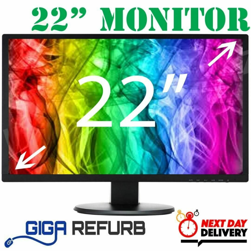 Dell 22" LCD TFT PC Movie Gaming CCTV VGA Monitor