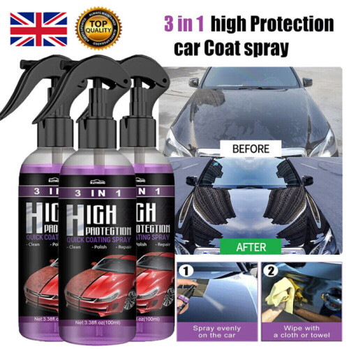 3Pack High Protection Quick Car Coat Ceramic 3 in 1 Coating Spray Hydrophobic