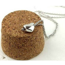 (silver) Tiny Heart Necklace Gold, Minimal Heart Necklace